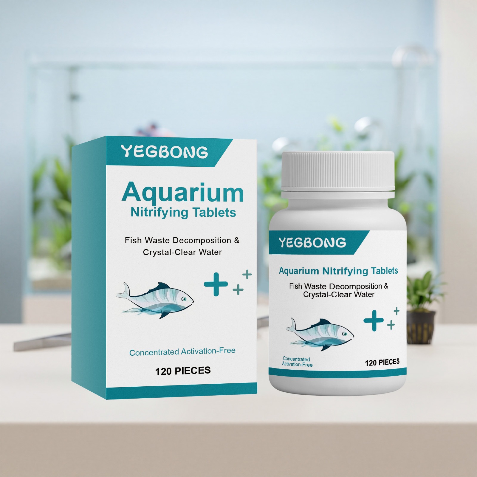 Yegbong Aquarium Cleaning Tablets Water Quality Clarifying Fish Tank Water Purification And Decontamination Daily Portable Cleaning Tablets