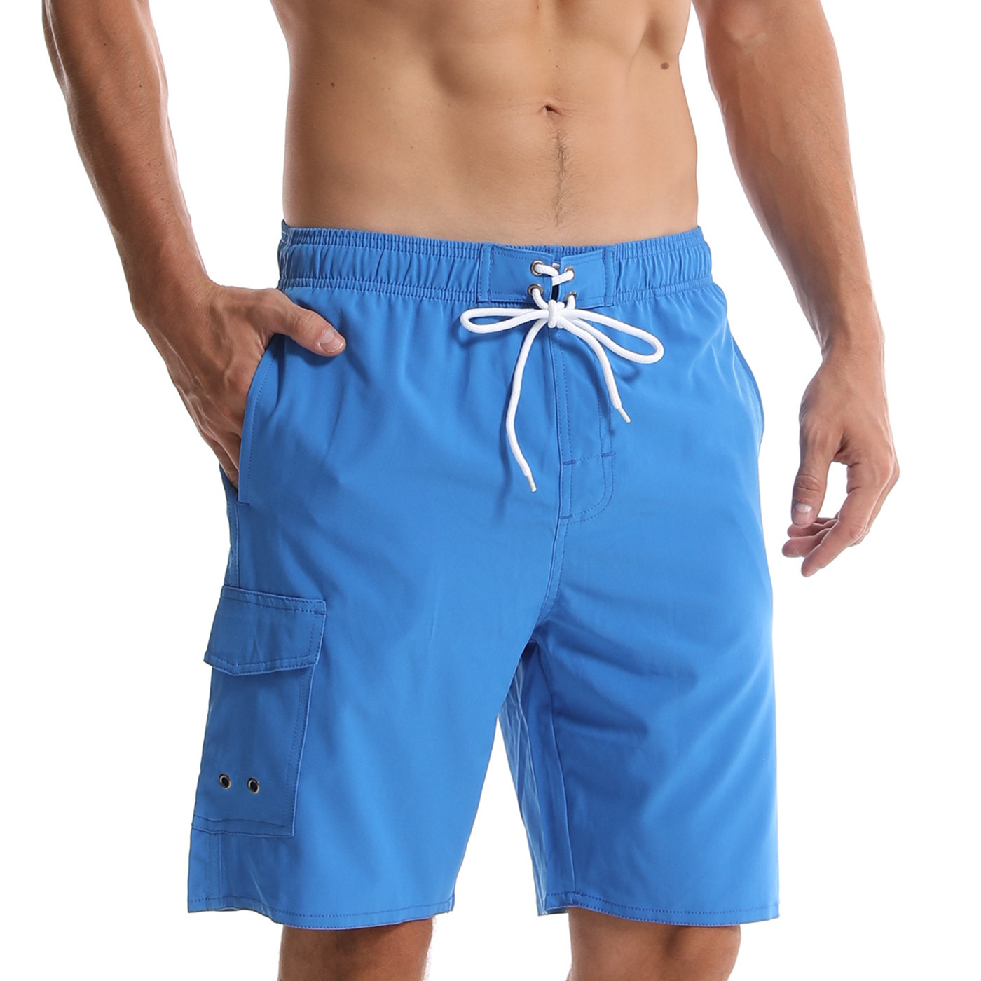 Men's Summer Solid Color Beach Pants Five