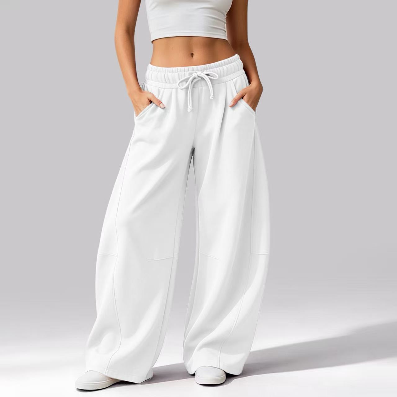 Fleece-Lined Wide-Leg Sweatpants, picture 10 of 11