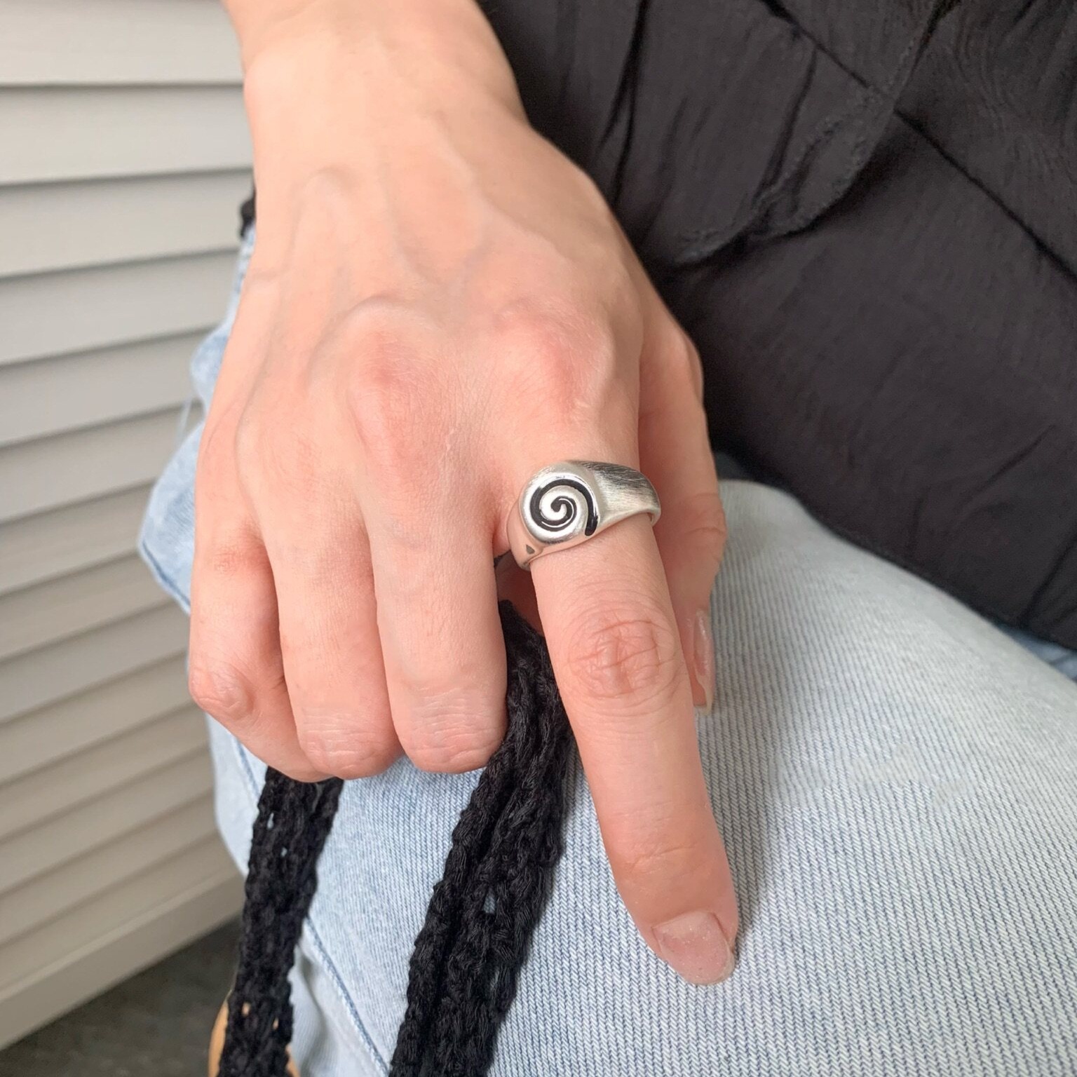 Snail Spiral Line Open Ring For Women, Minimalist Fashion Unique Temperament, Xiaohongshu Viral INS Style Index Finger Band Jewelry 6