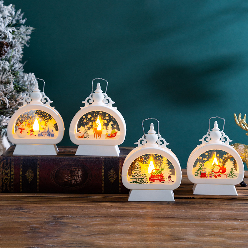 Retro Christmas Lantern, Battery Powered Hanging Light