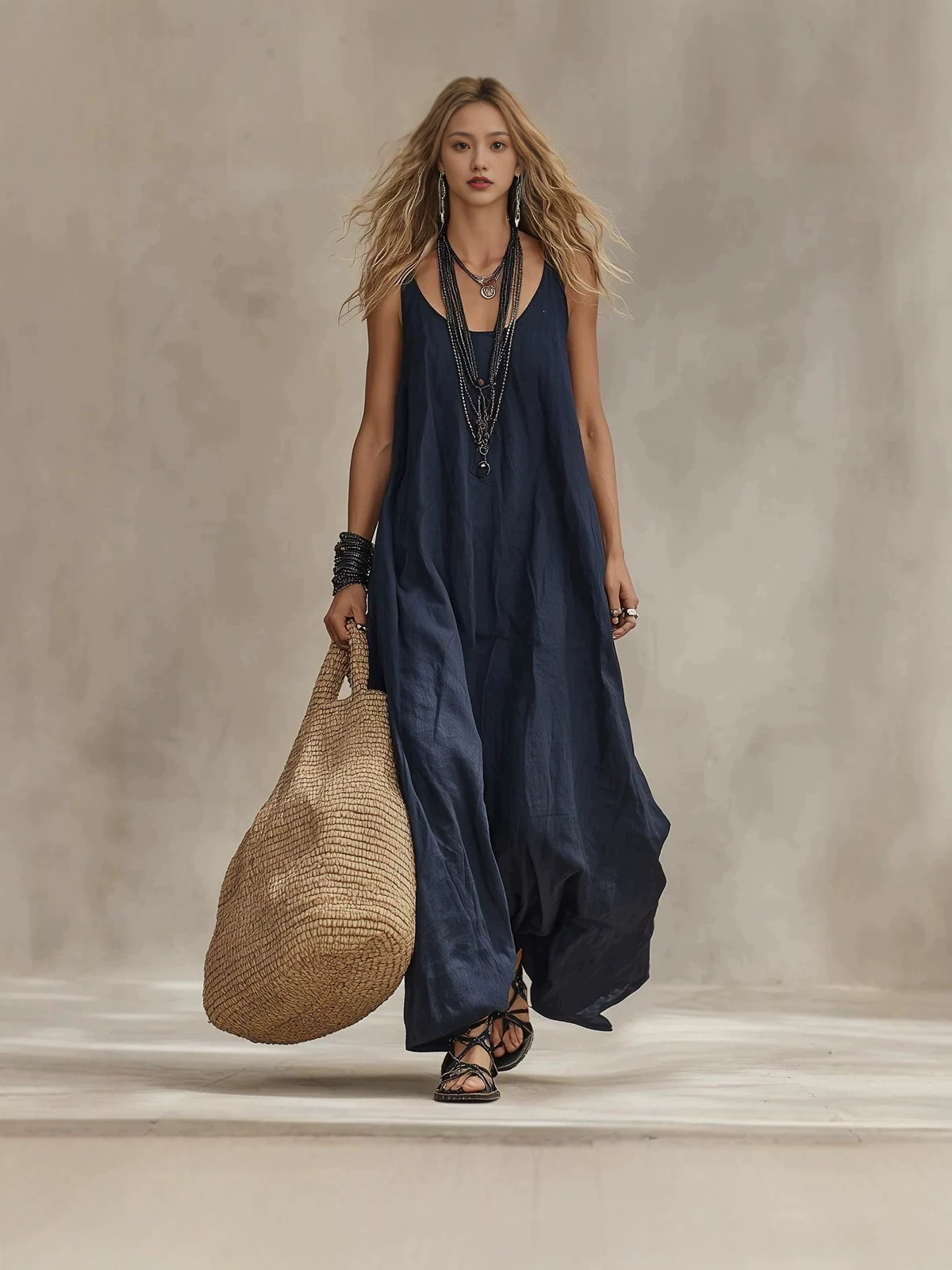 Sleeveless Bohemian Style Loose Casual Vintage Vacation