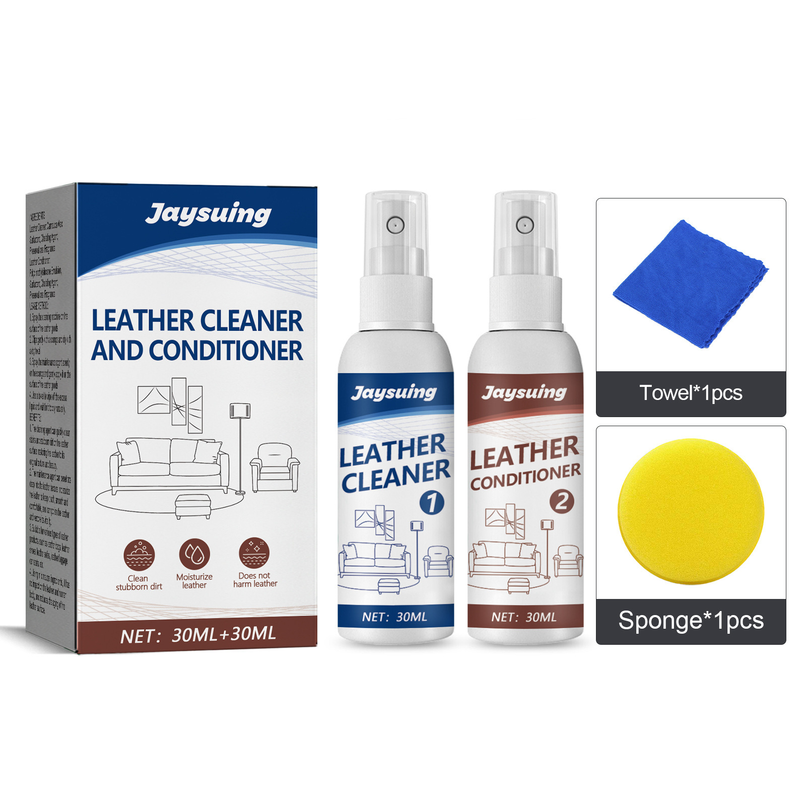 Jaysuing Leather Cleaning And Maintenance Agent Set