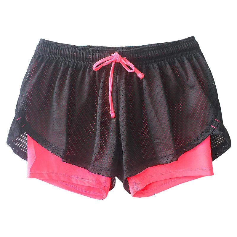 Summer New Leisure Sports Shorts Fake Two-piece Drawstring Mesh Double-layer Fitness Training Running Shorts — image 5 of 11