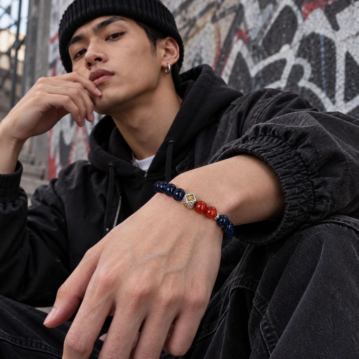 Brățară cu mărgele pentru bărbați, Fashion Commuter Versatile Brățară cu mărgele pentru femei, Unique Hip Hop Minimalist High-End Jewelry Accessories