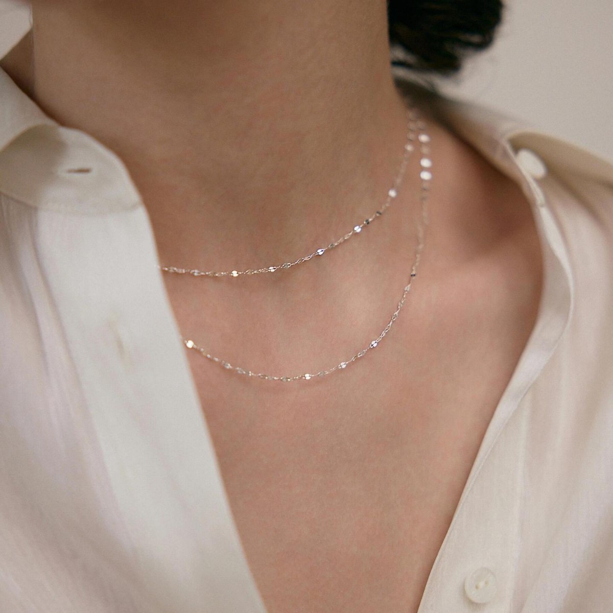 925 Silver French-Style Minimalist Plain Chain Necklace, Simple And Versatile Single Chain, Stackable, Trendy Ins-Style Niche Design Clavicle Chain
