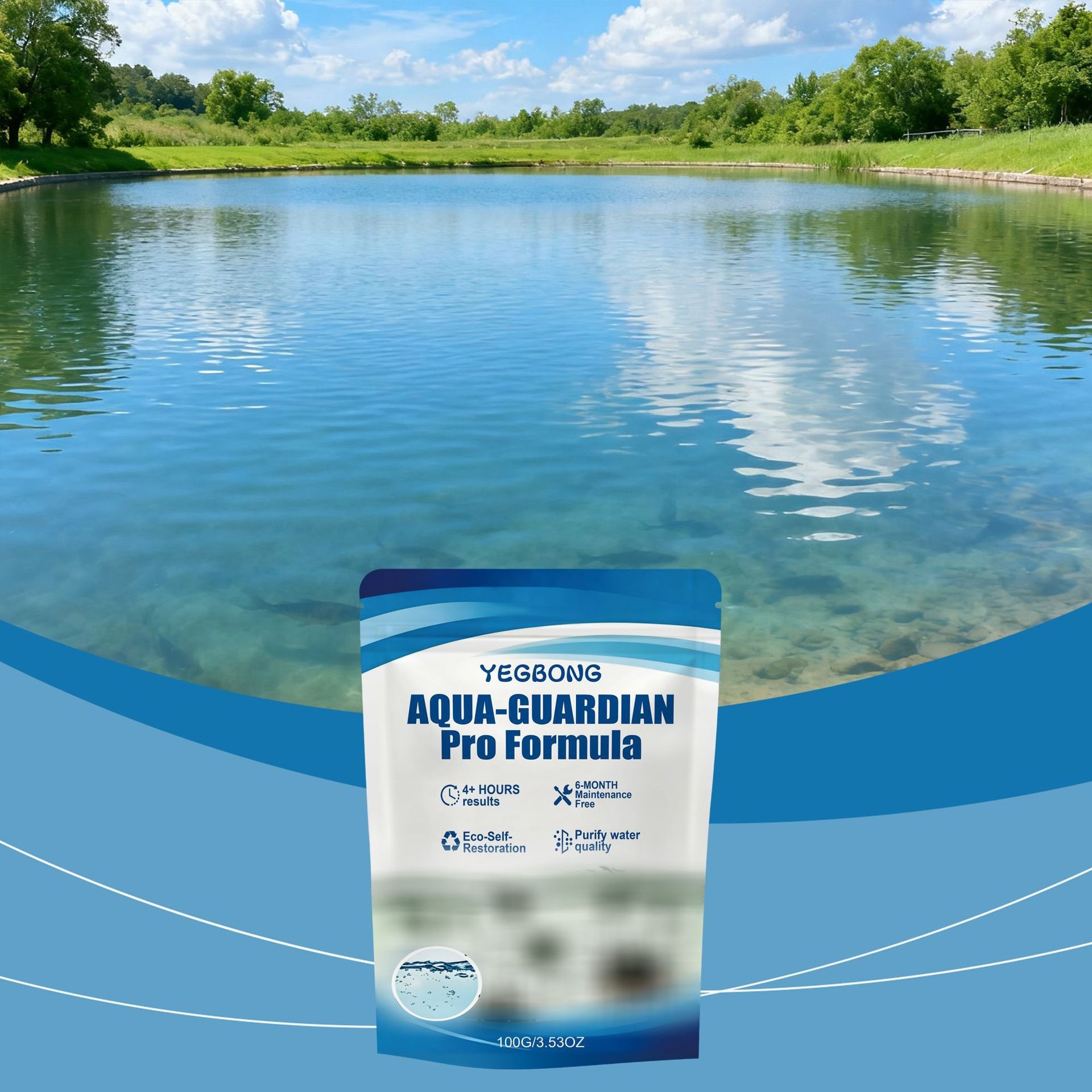 Yegbong Water Guardian Clear Water Quality Fish Supplies Algae Remover Fish Tank Cleaner Fish Care Agent