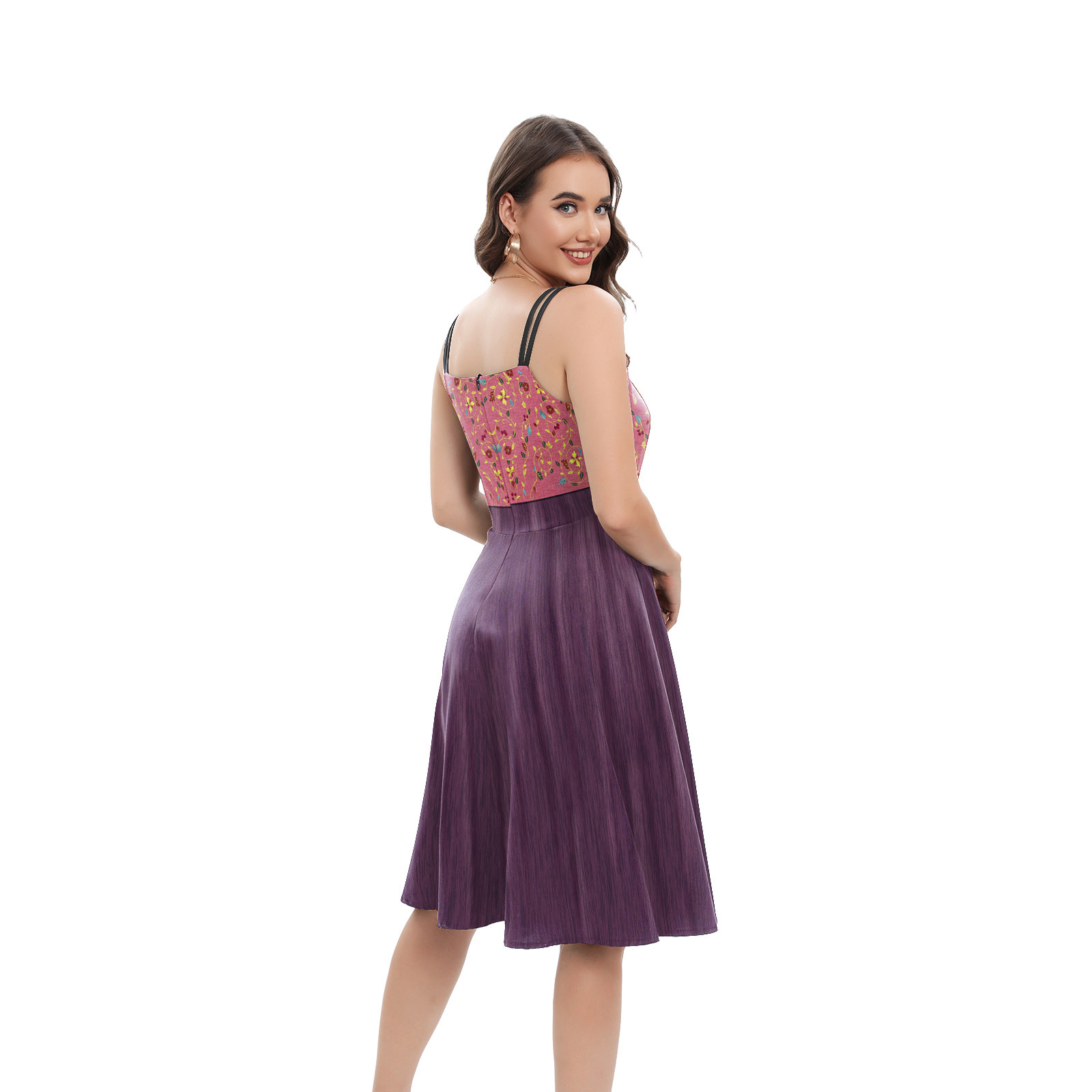 New Foreign Trade Halloween Cosplay Witch Costume 2 Women's Spaghetti Strap Dress European And American Digital Print Dress