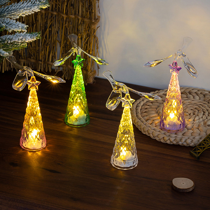 New Mini Luminous Bird Christmas Tree Christmas Decorations Desktop Ornaments Creative Christmas Gifts Night L
