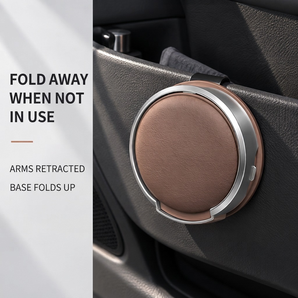 Foldable Car Door Cup Holder, Retractable Water Bottle Bracket, Side Door Storage Organizer For Vehicle Interior 2
