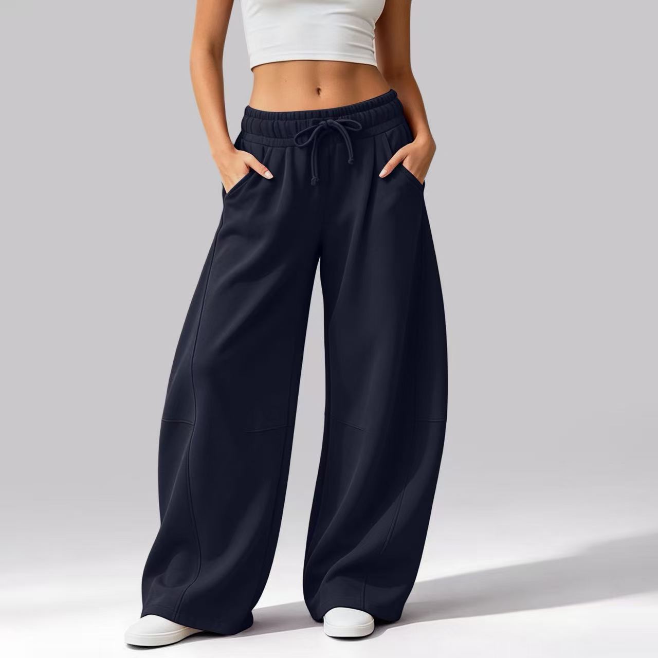 Fleece-Lined Wide-Leg Sweatpants, picture 9 of 11