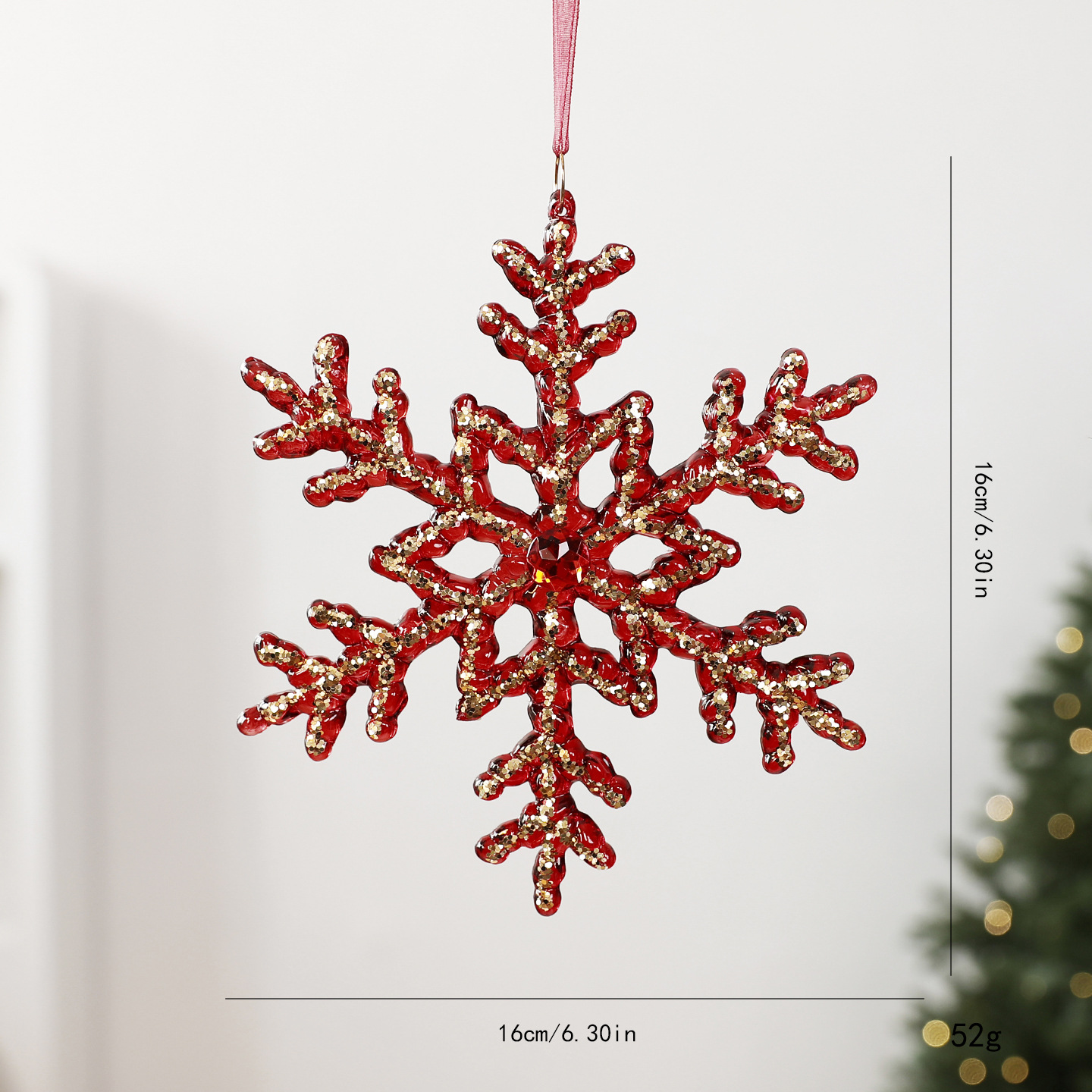 Burgundy Acrylic Christmas Ornaments, picture 6 of 12