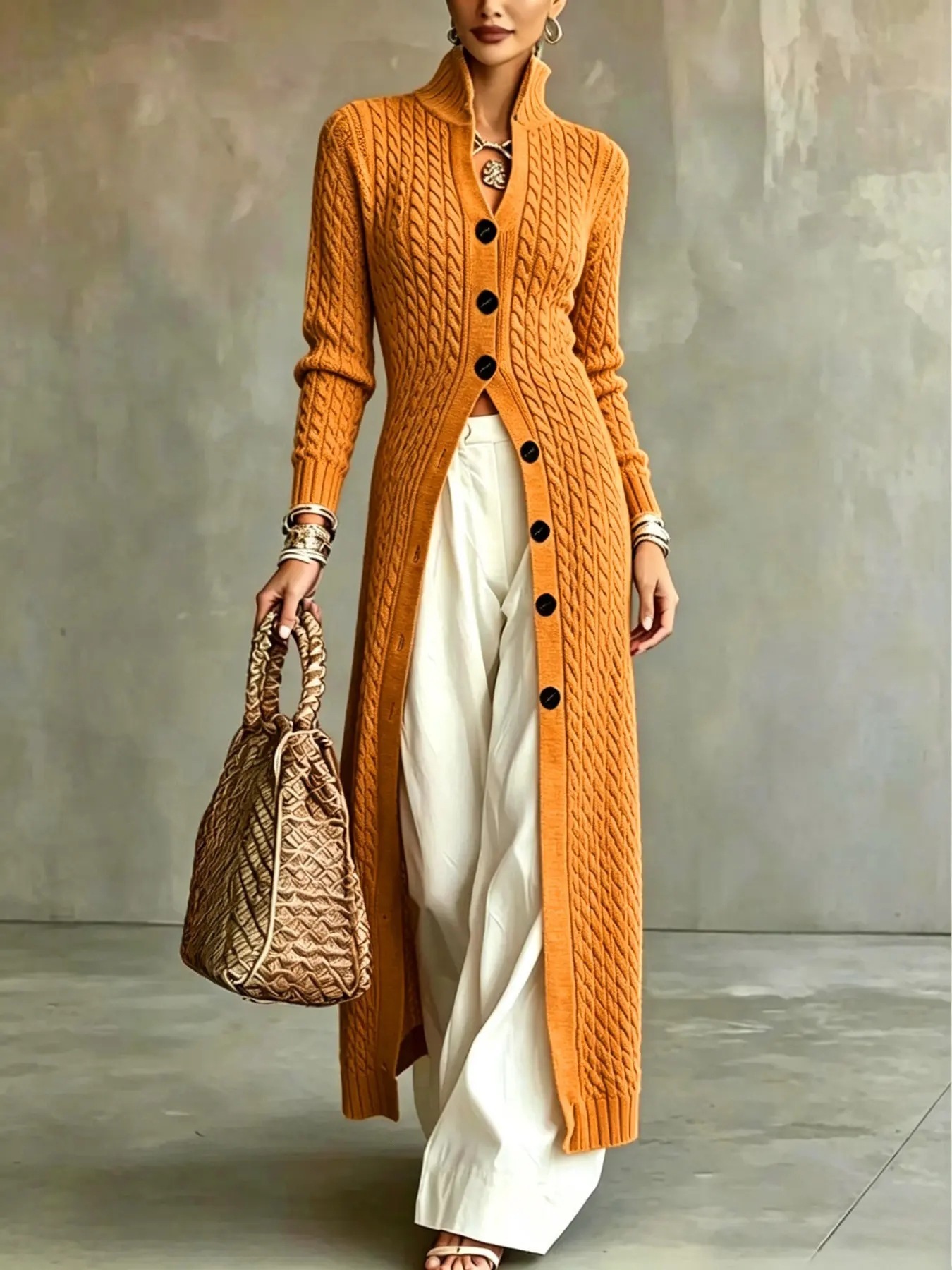 Women's button cardigan supplier reference image 7