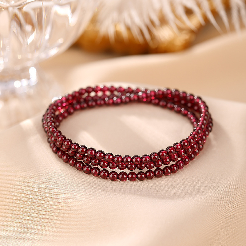 Faux Garnet Beaded Wrap Bracelet, picture 5 of 8