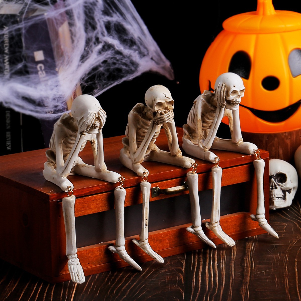 See No Evil Skeleton Trio Ornament