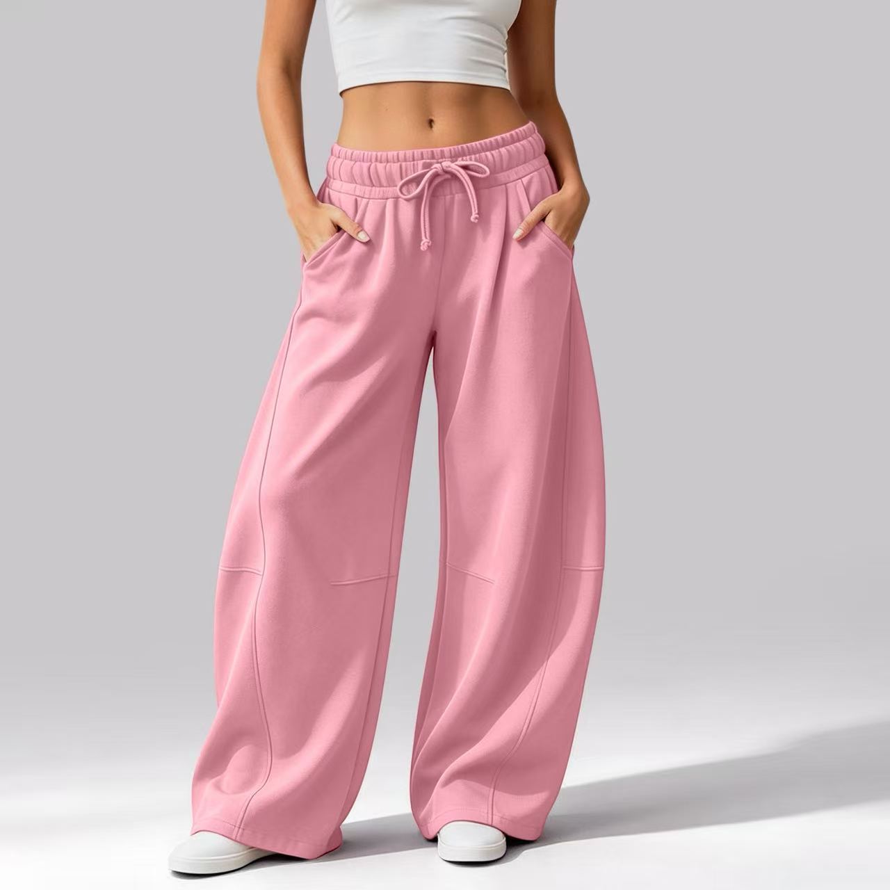 Fleece-Lined Wide-Leg Sweatpants, picture 6 of 11