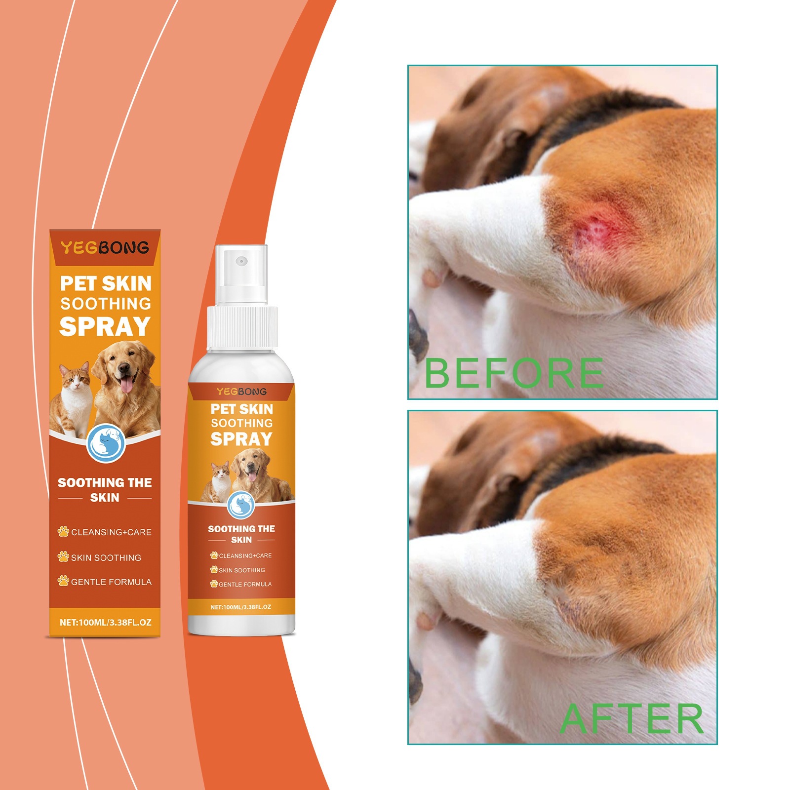 Yegbong Pet Skin Care Spray Cleansing And Comforting Skin Gentle Daily Care Spray