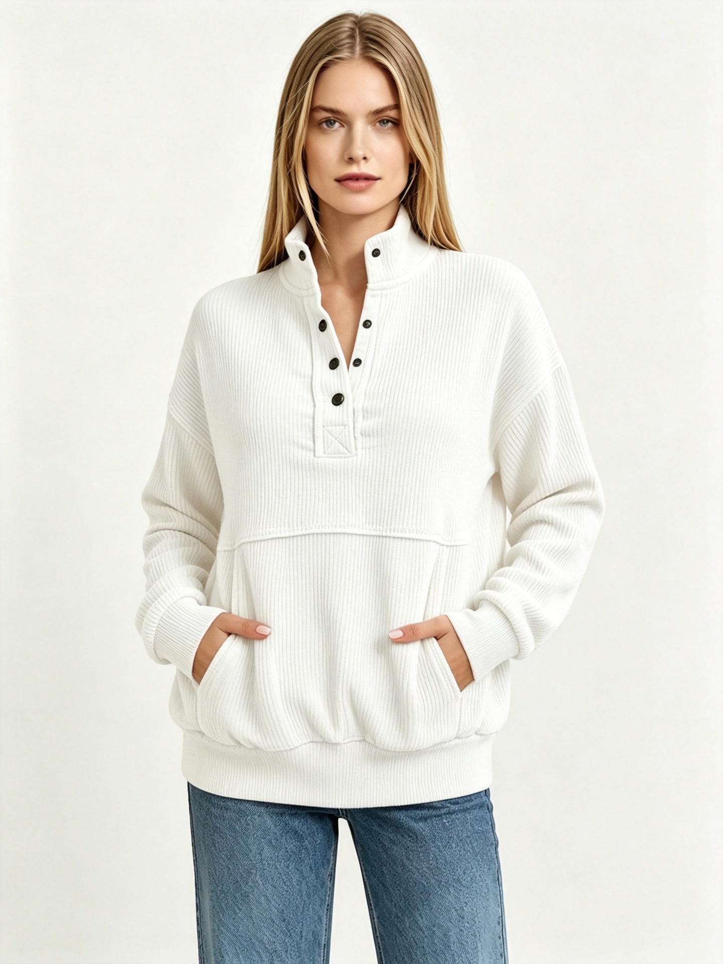 Women's stand-collar sweatshirt supplier image 3