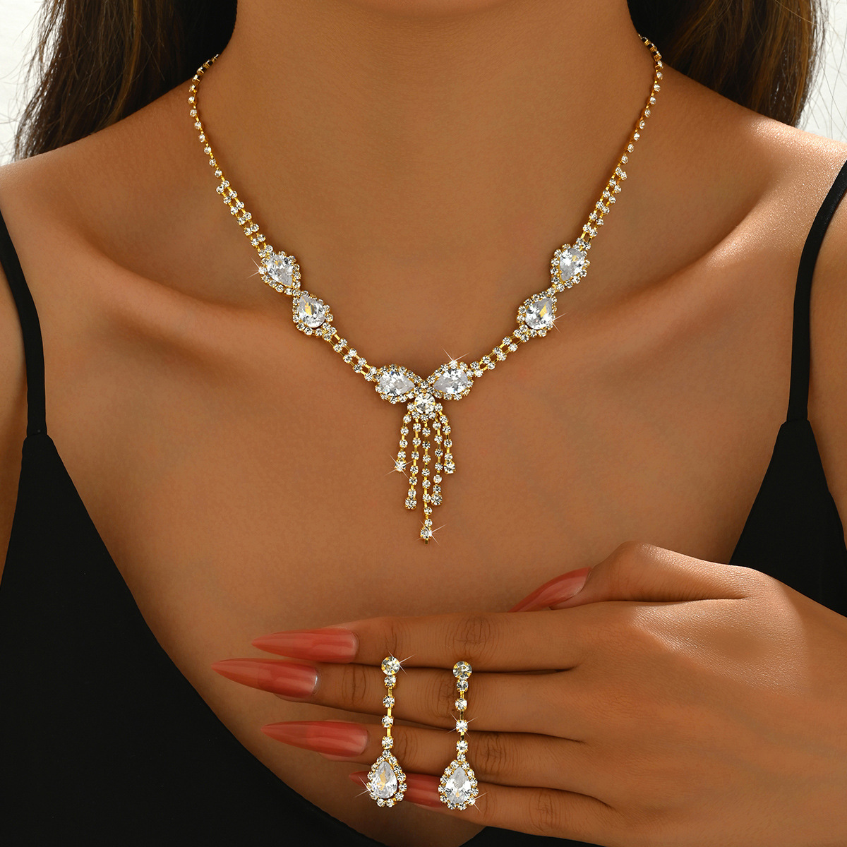 2026 New Wholesale High-grade Crystal Jewelry Suit
