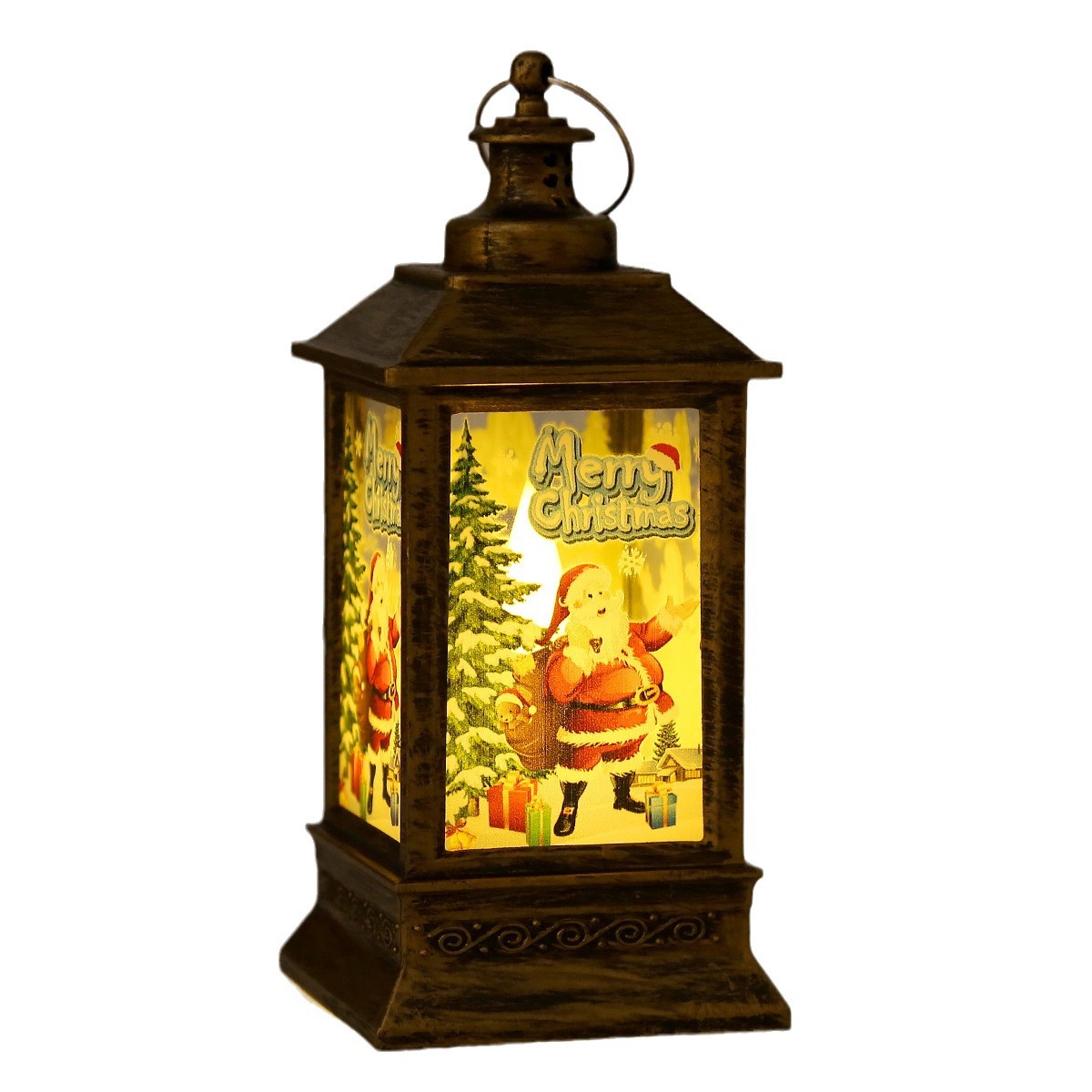 Christmas Lantern Ornament, 14cm, Battery Lit