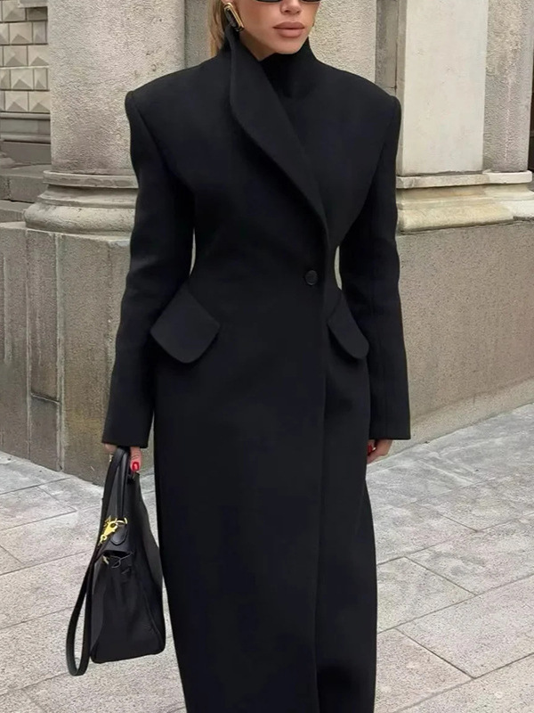 Hourglass Longline Tailored Wool-Blend Coat