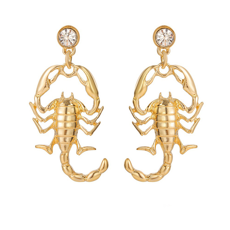 Vintage Unique Scorpion Earrings, Antiqued Scorpion Drop