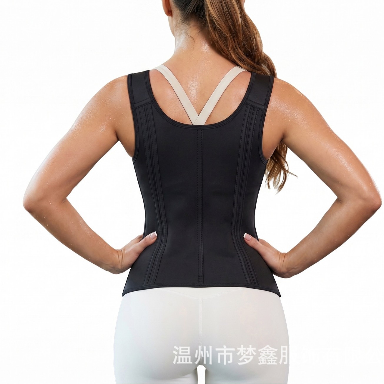 Women's Waist Trainer Corset, Zipper & Hook Sauna Sweat Vest, Tummy Control Body Shaper Shapewear For Workout Fitness — image 7 of 8