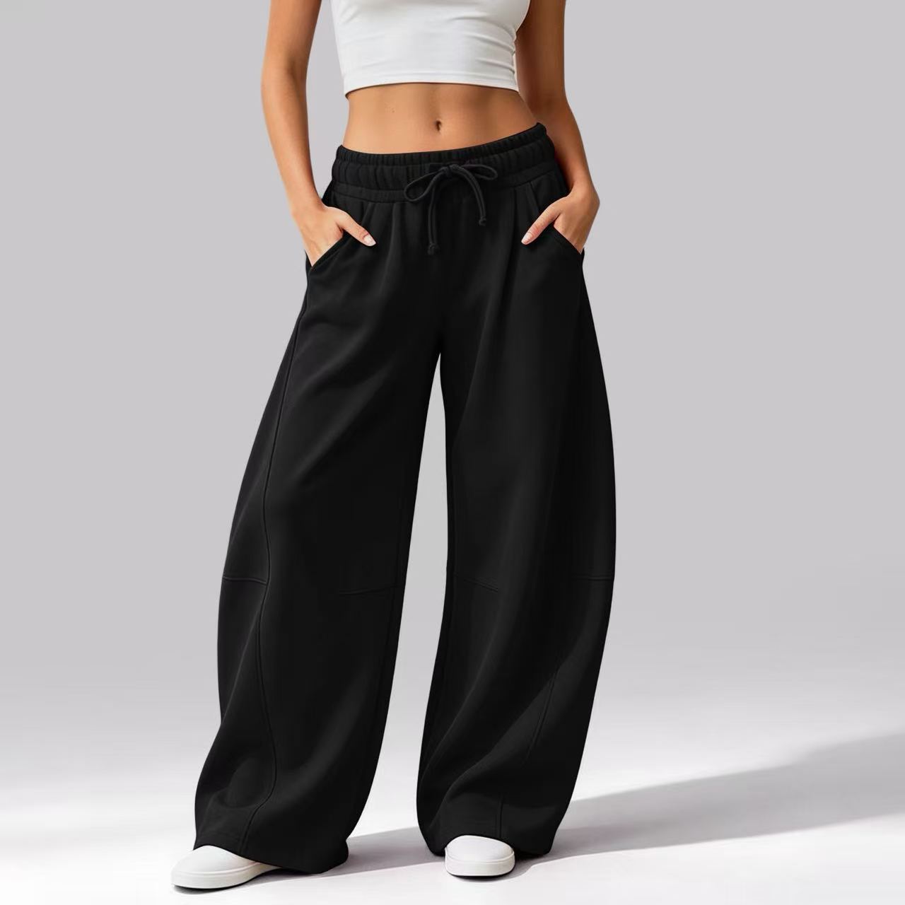 Fleece-Lined Wide-Leg Sweatpants, picture 7 of 11
