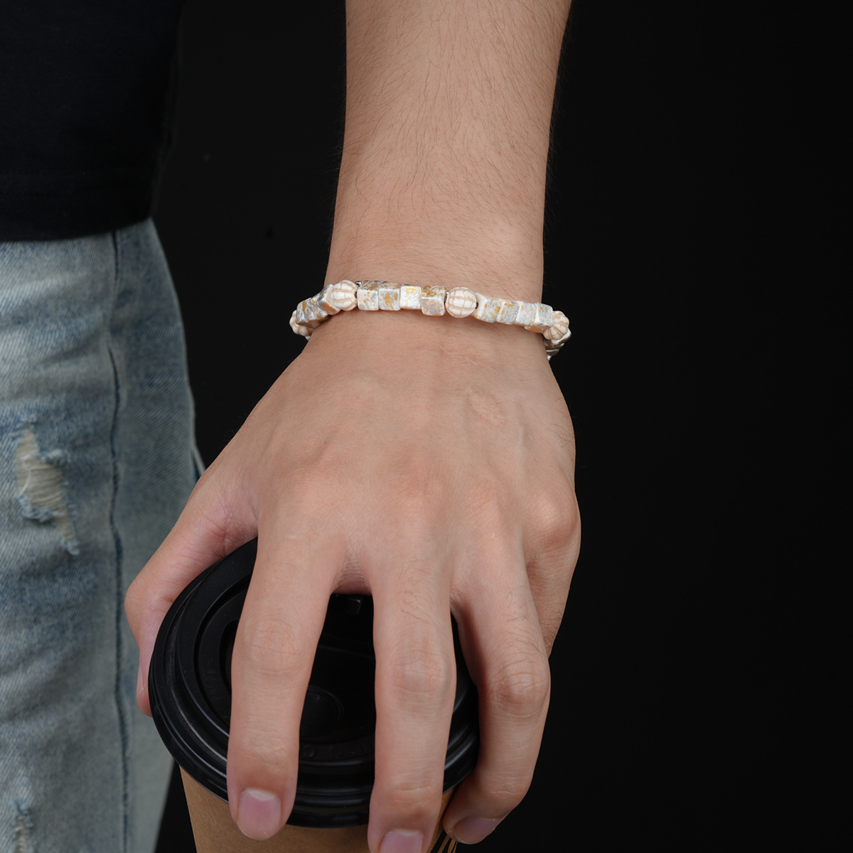 White Turquoise Double Layer Beaded Bracelet, Niche Design Trendy Minimalist Bracelet For Men & Women, Fashion Commuter Versatile Jewelry
