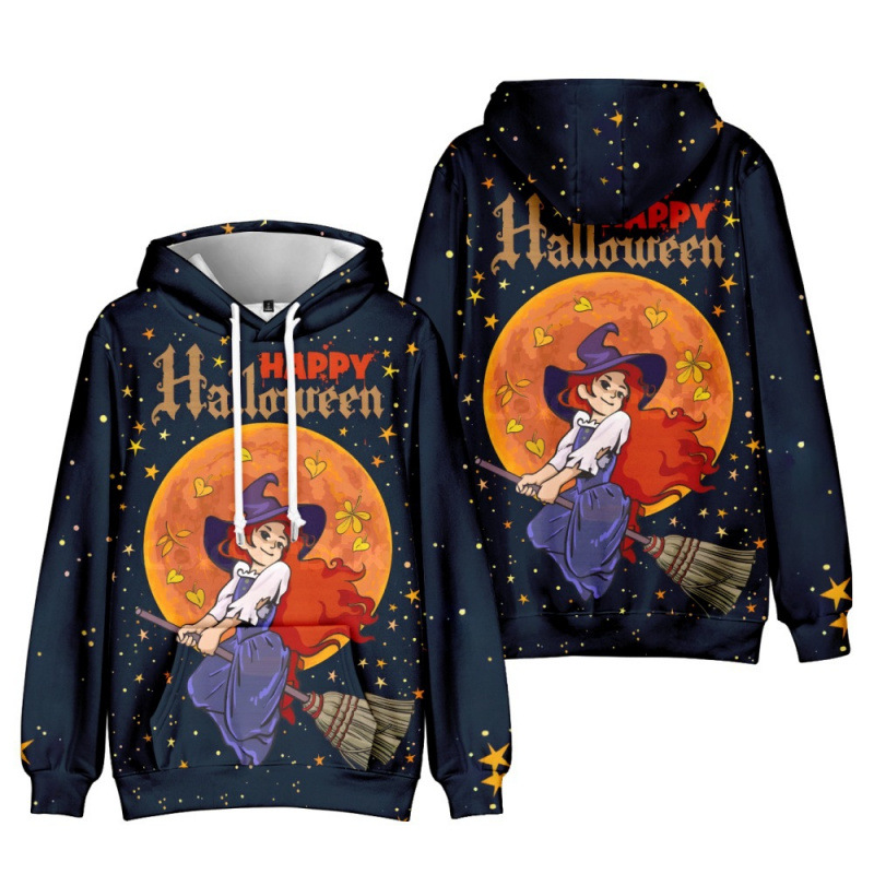 New Digital 3D Printing Halloween Witch Fashion Casual Trendy