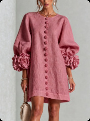 3D Flower Cuff Mini Dress, picture 12 of 12