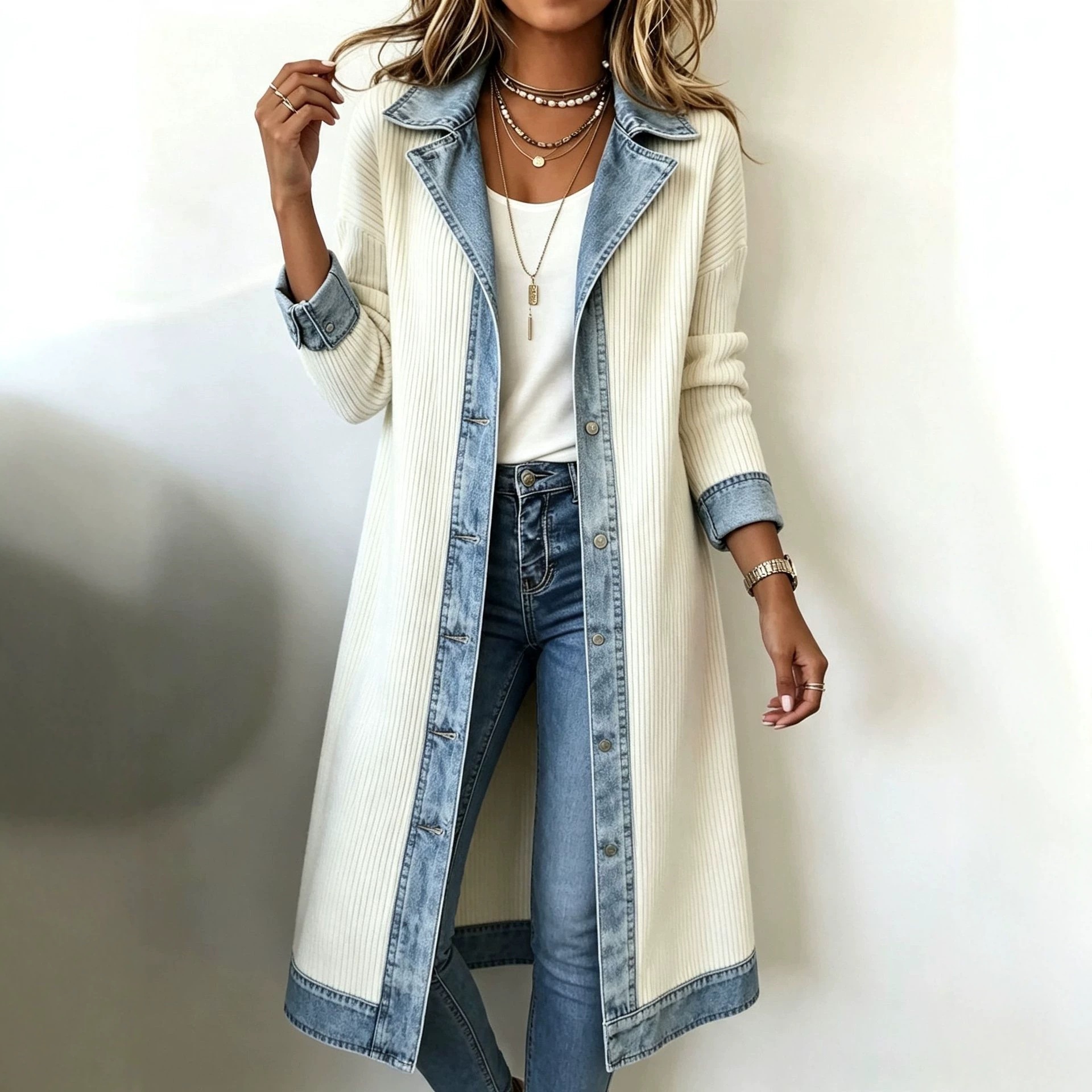 Autumn New Women's Fashionable and Elegant Slim-Fit Long-Sleeve Patchwork