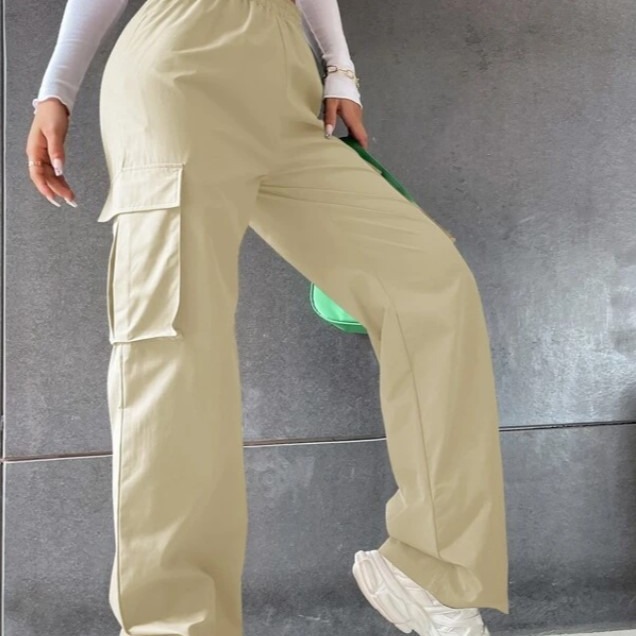 Beltless High-Waisted Wide-Leg Pants Straight Loose Elegant