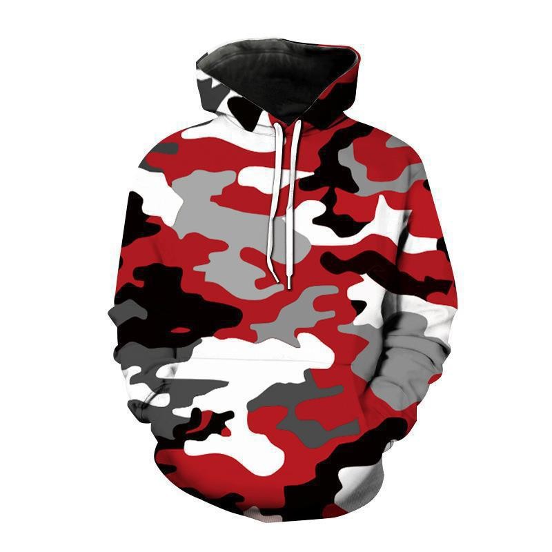 Hooded Colorful Camouflage Clothing 3D Digital Printing Men's Sweatshirt