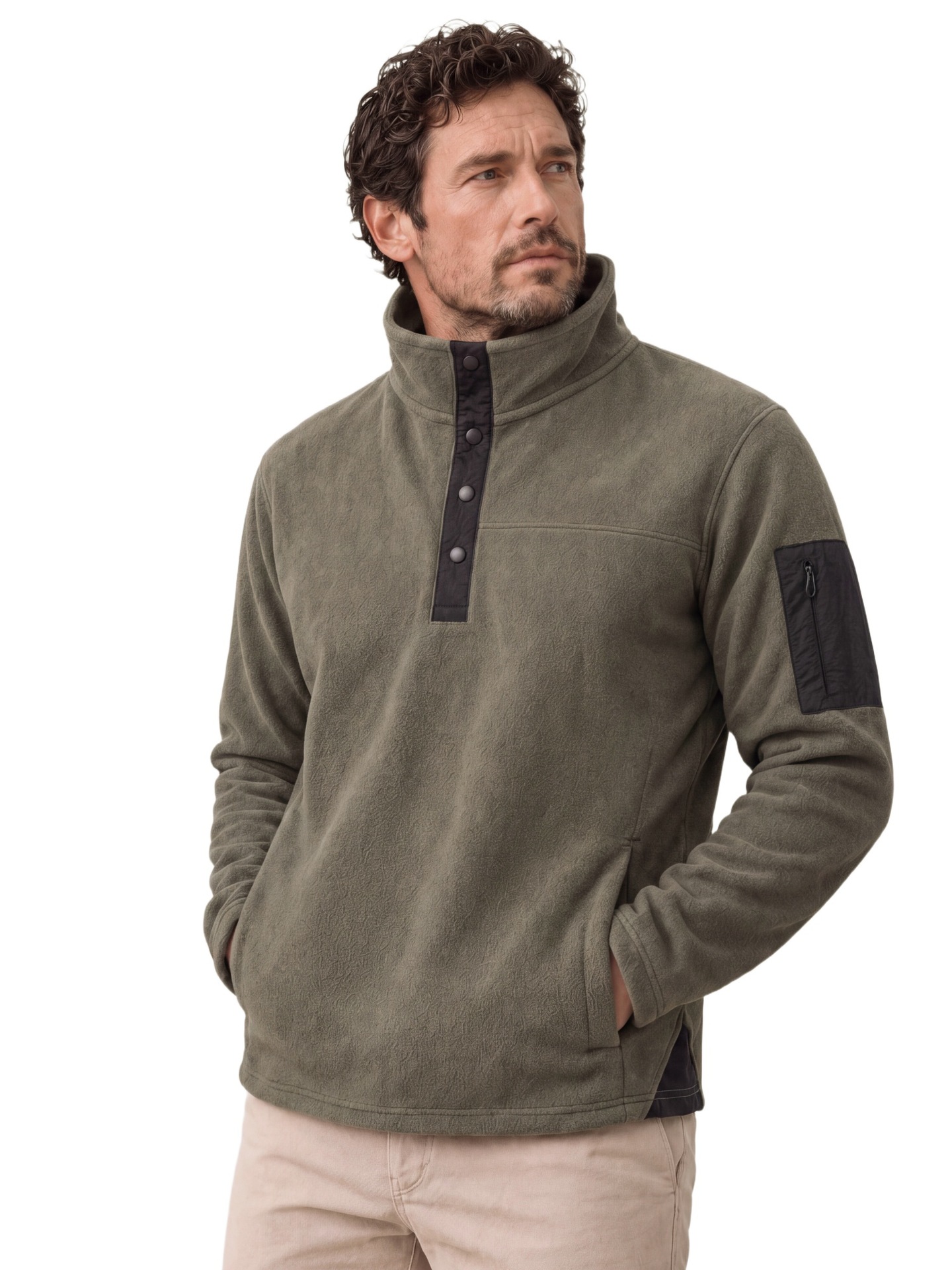 2026 Autumn Winter European And American Outdoor Sports Sweatshirt For Men, Cross-Border Trade Casual Men's Thick Pullover Fleece Sweatshirt