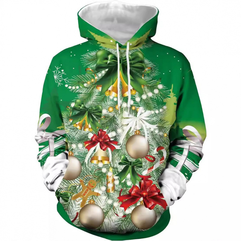 New Plus Size Hooded Vests Christmas Theme 3D Digital