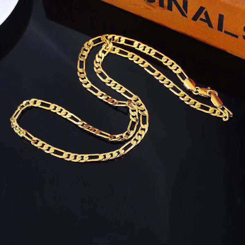 European And American Hot-Selling Necklace Fashion Stylish Gold-Plated Silver-Plated 4.5Mm50Mnk Chain Wholesale Figaro Necklace