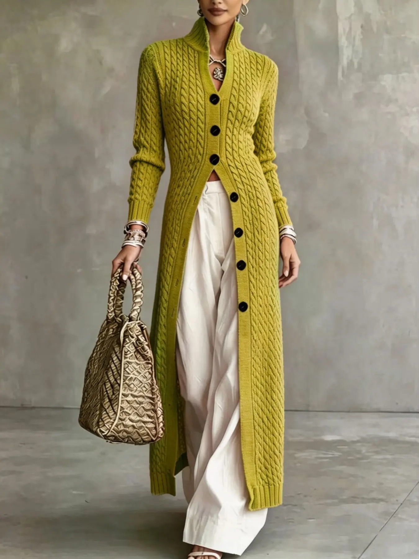 Women's long knit cardigan supplier reference image 11
