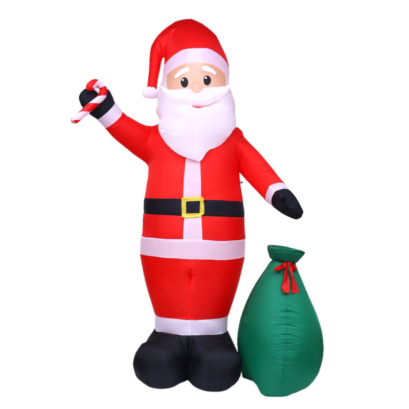 New Cross-border Christmas Inflatable Decoration 3.6 M Glowing Gift Bag Santa Claus Garden Ornaments
