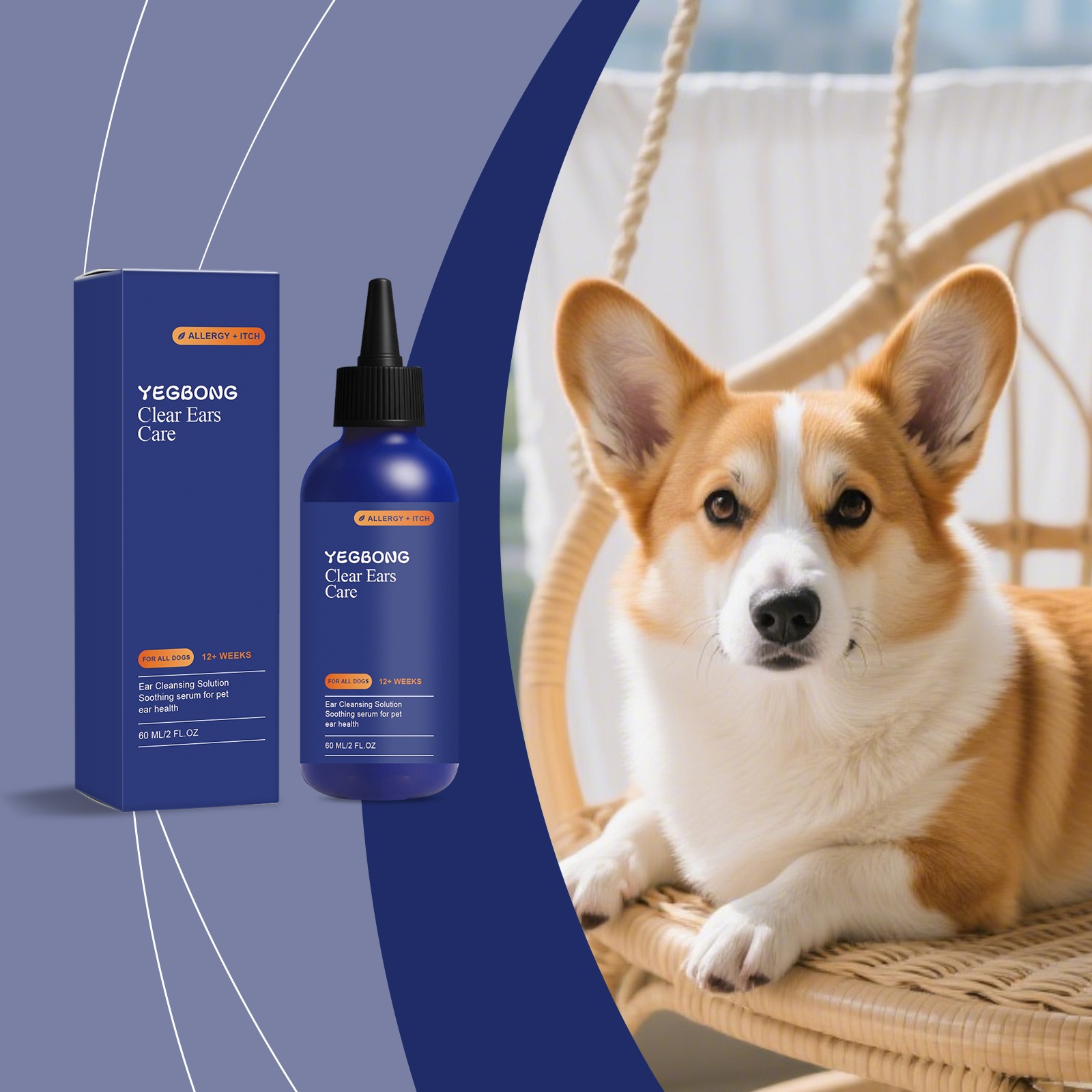 Yegbong Dog Ear Cleaner Contains Mint For Gentle, Odor-Free Daily Care