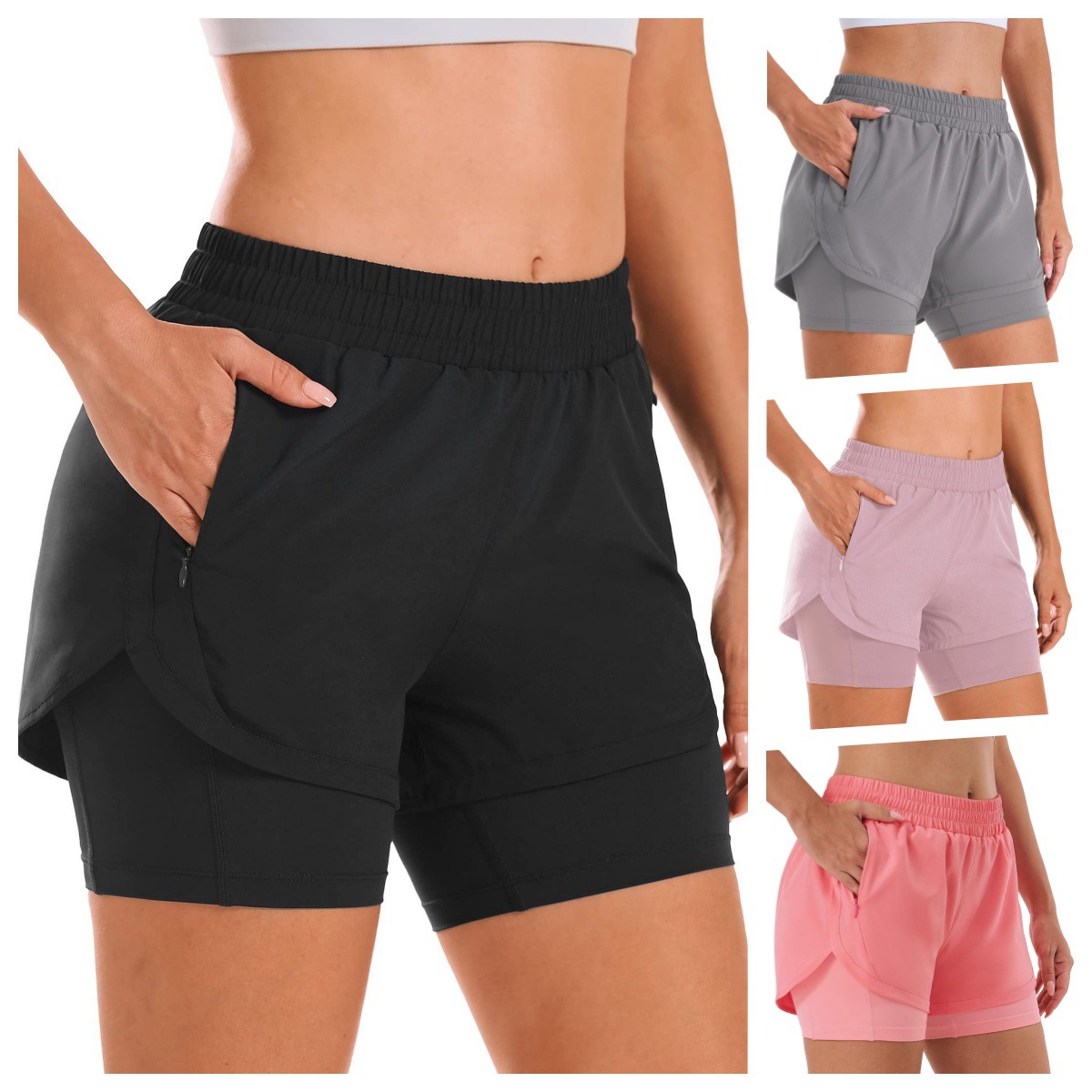 Women Breathable Loose Non-See-Through Yoga Shorts, Athletic Shorts For Hiking Running
