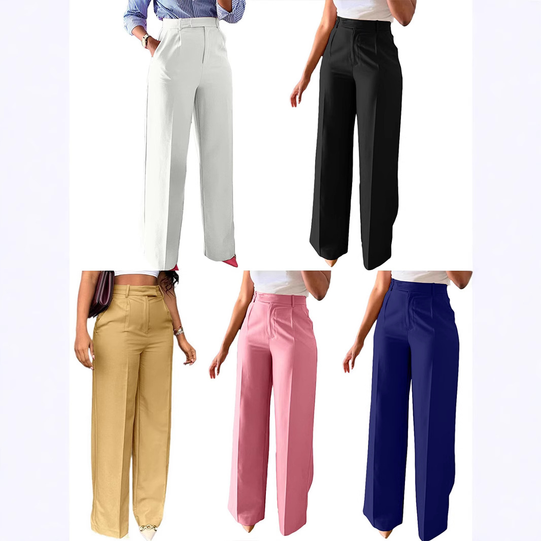 2026 New Commuting High Waisted Straight Pants, Wide Leg Pants, Casual Set, Long Pants, Women's — image 19 of 19