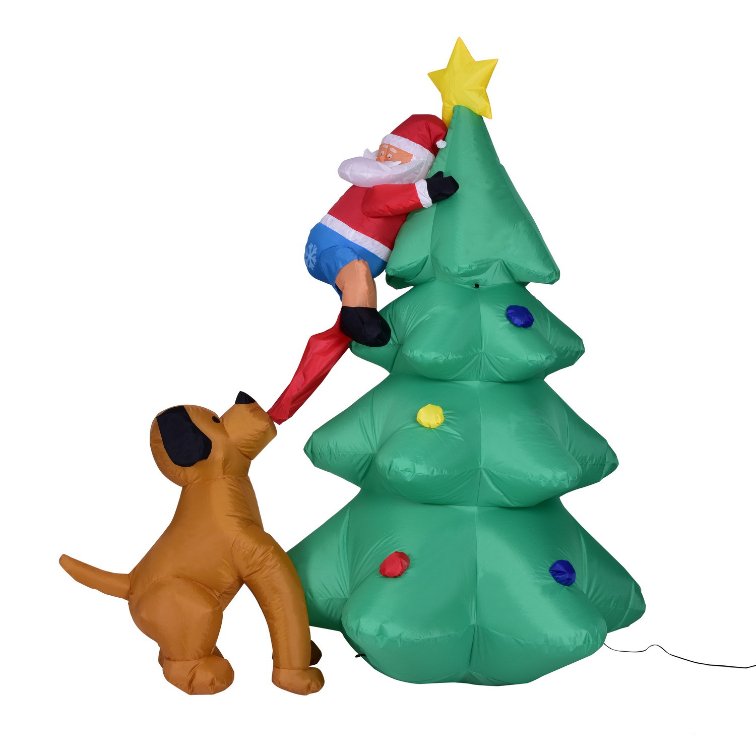 Cross-Border Christmas Inflatable Models 1.8m Light Inflatable Dog Bite Christmas Tree Old Man Climbing Tree Christmas Decorations