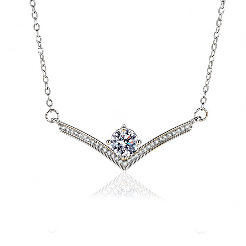 New V-shaped Angel Smile Necklace For Women, Minimalist Luxury Dainty Pendant Clavicle Chain, Unique & Elegant Design 2