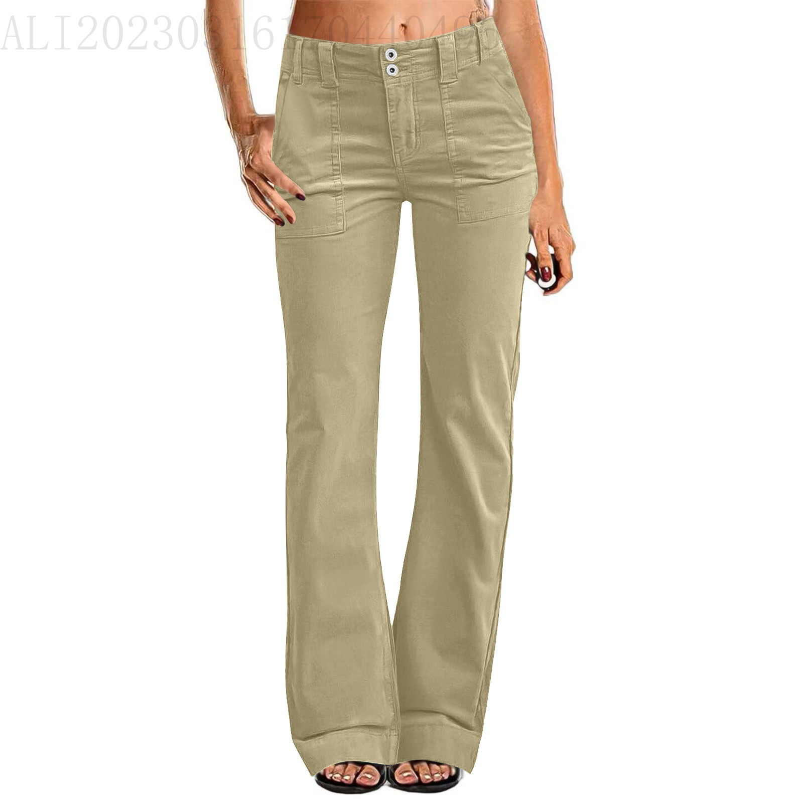 Amazon European And American Women's Loose Straight Jogging Pants Lightweight Sports Pants Zipper Pocket Sports Fitness Pants — image 10 of 15