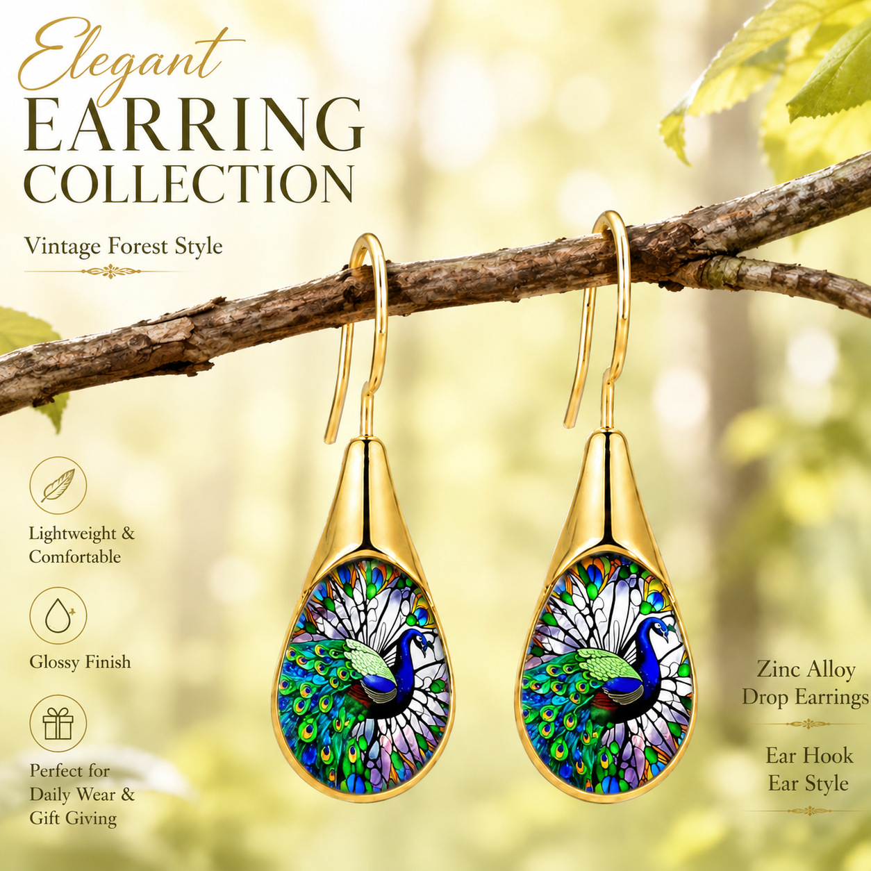 New Arrival Hot Selling On Temu & Shein, Teardrop Cat's Eye Stone Earrings For Women, Trendy Versatile Multi-Color Pattern Ear Jewelry Wholesale