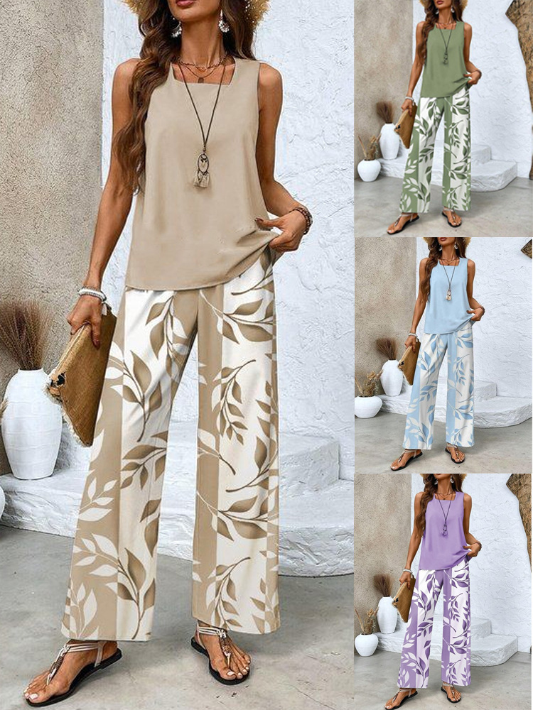 Women Square Neck Sleeveless Tank Top Long