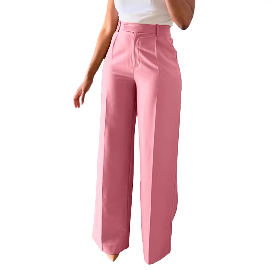 2026 New Commuting High Waisted Straight Pants, Wide Leg Pants, Casual Set, Long Pants, Women's — image 9 of 19
