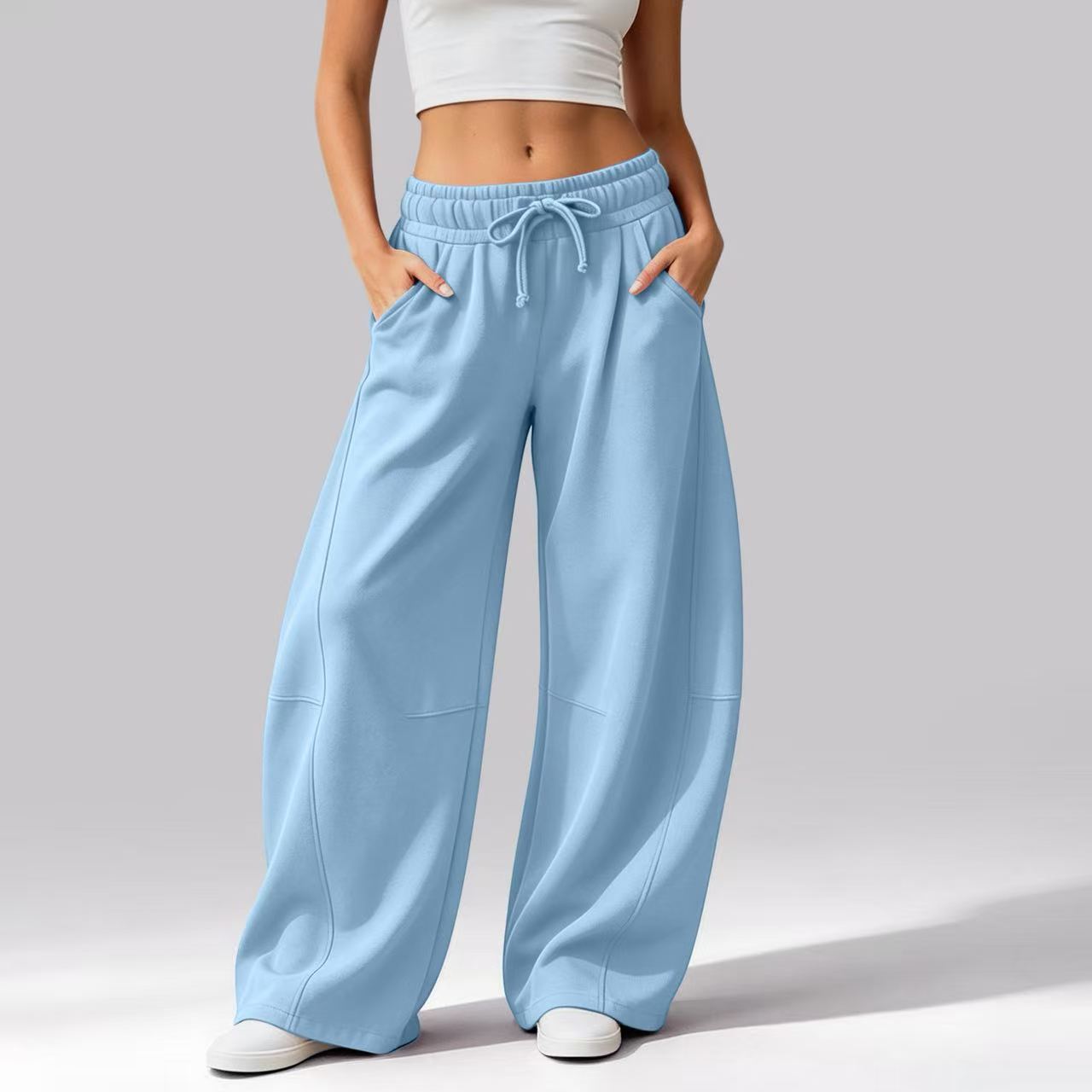 Fleece-Lined Wide-Leg Sweatpants, picture 4 of 11