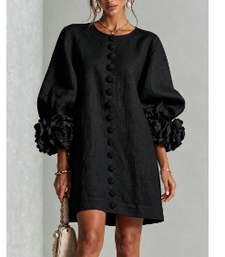 3D Flower Cuff Mini Dress, picture 9 of 12